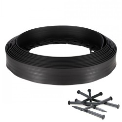 Obrzeże ogrodowe trawnikowe SMART BORDER czarne 40mm x 10m   20 kotw 18cm