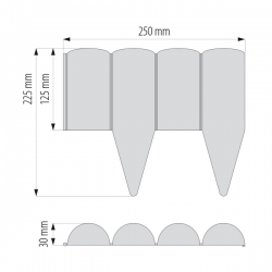 Palisada ogrodowa PalGarden brązowa 12x25cm 1szt. 0,25m